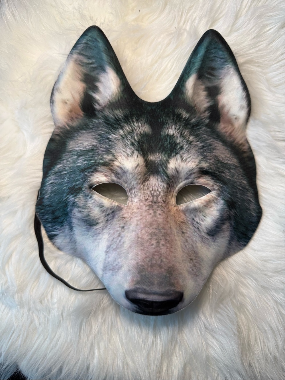 Realistic Wolf Face Mask – Photo-Real Print Animal Costume Mask